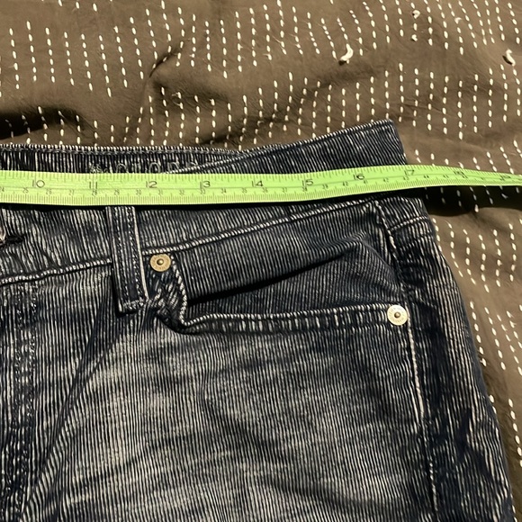 7 For All Mankind Women’s Blue Velvet Corduroy Cropped & Skinny Jeans Pants 32 - Picture 12 of 12